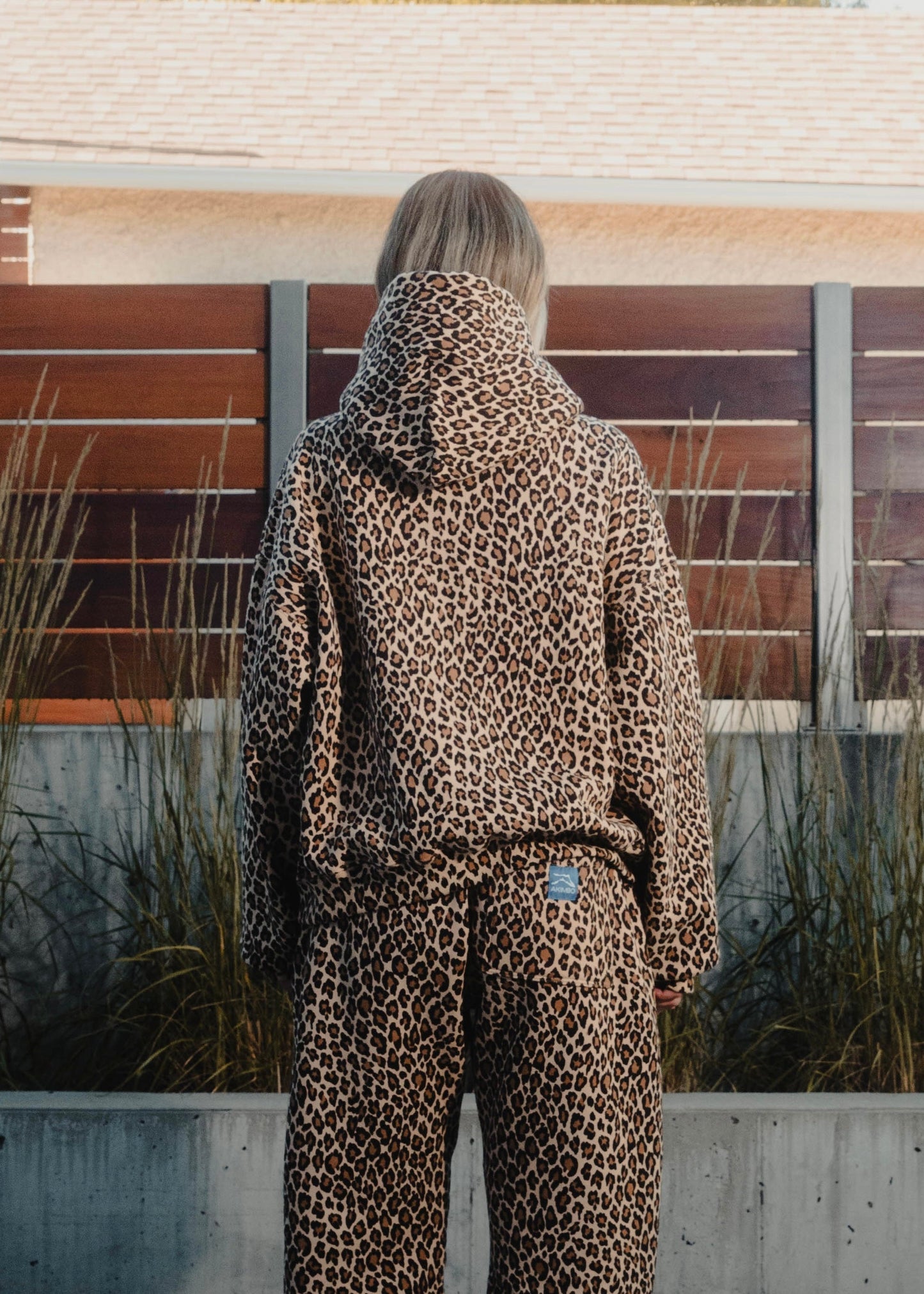 Cheetah print jumpsuit and sweatshirt set