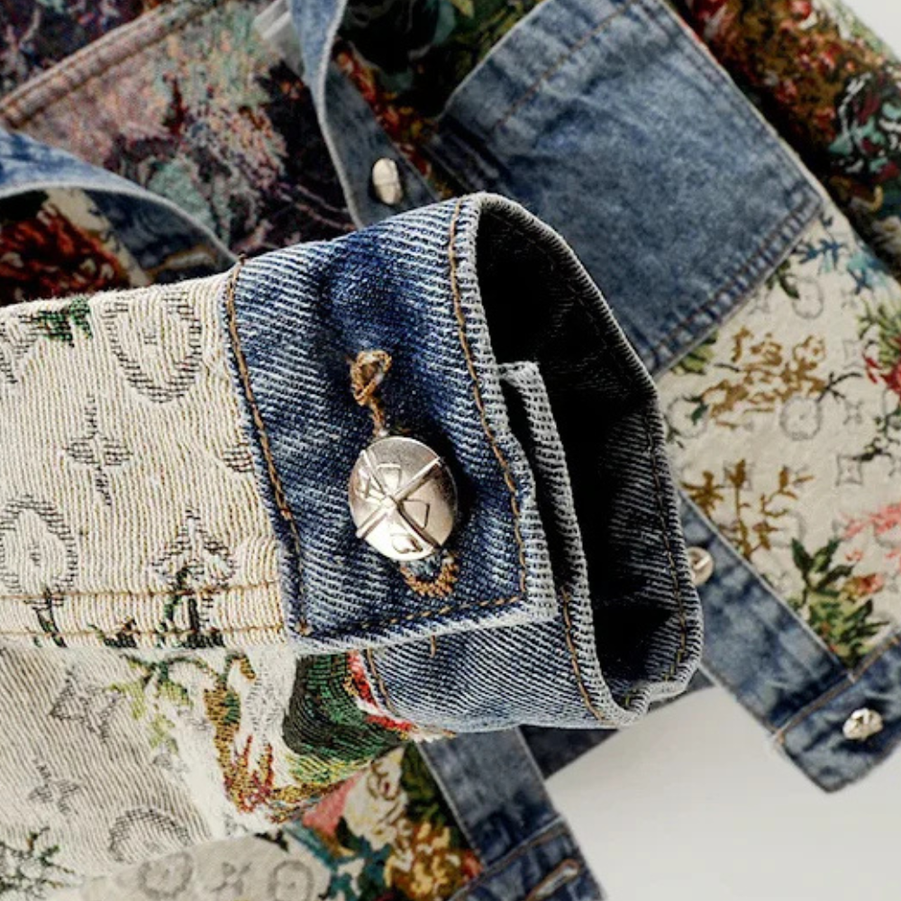 Rose™ - Denim Jacket with Floral Details