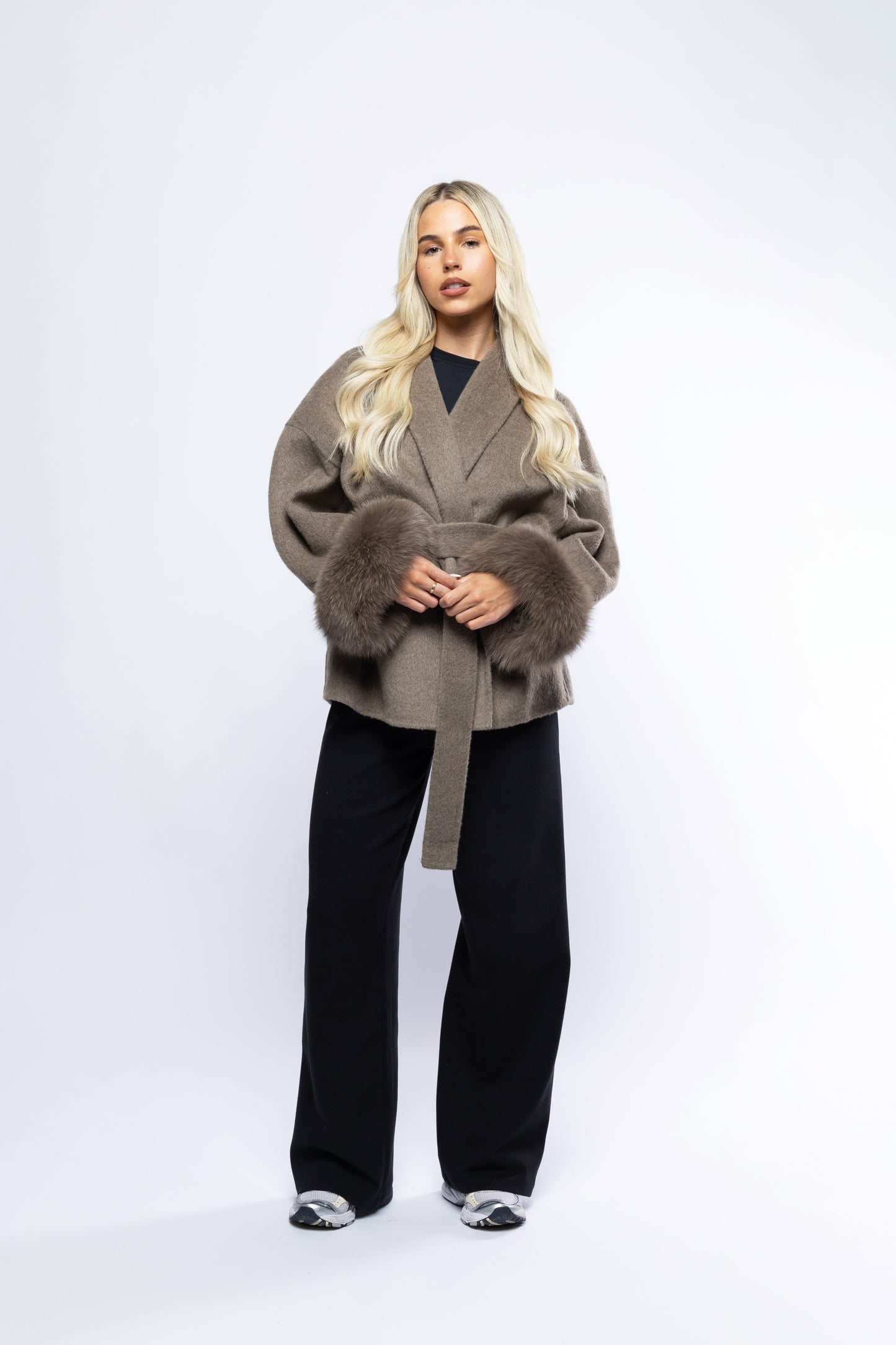 Nevaeh™ - Elegant Short Crossed Coat