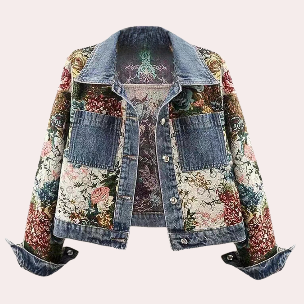 Rose™ - Denim Jacket with Floral Details