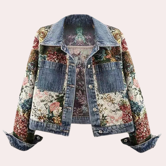 Rose™ - Denim Jacket with Floral Details