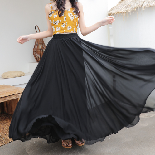 Marcelle™ - Luxurious and Elegant Long Chiffon Skirt