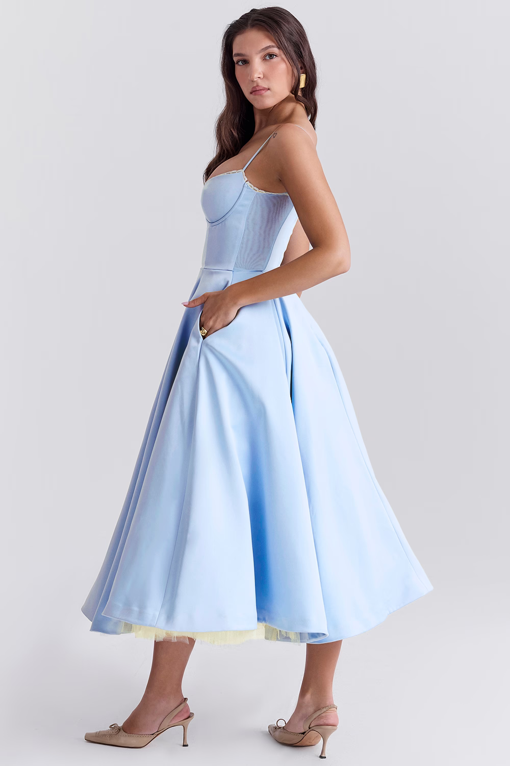 Valentina™ - Elegant Midi Dress with Tulle Lining