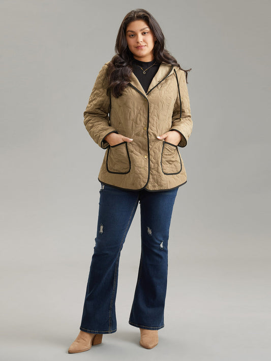 Sacha™ - Elegant padded jacket with drawstring and contrast trim