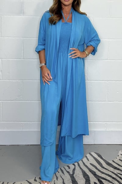 Paulette™ - Elastic Two-Piece Set: Jumpsuit and Long Shirt