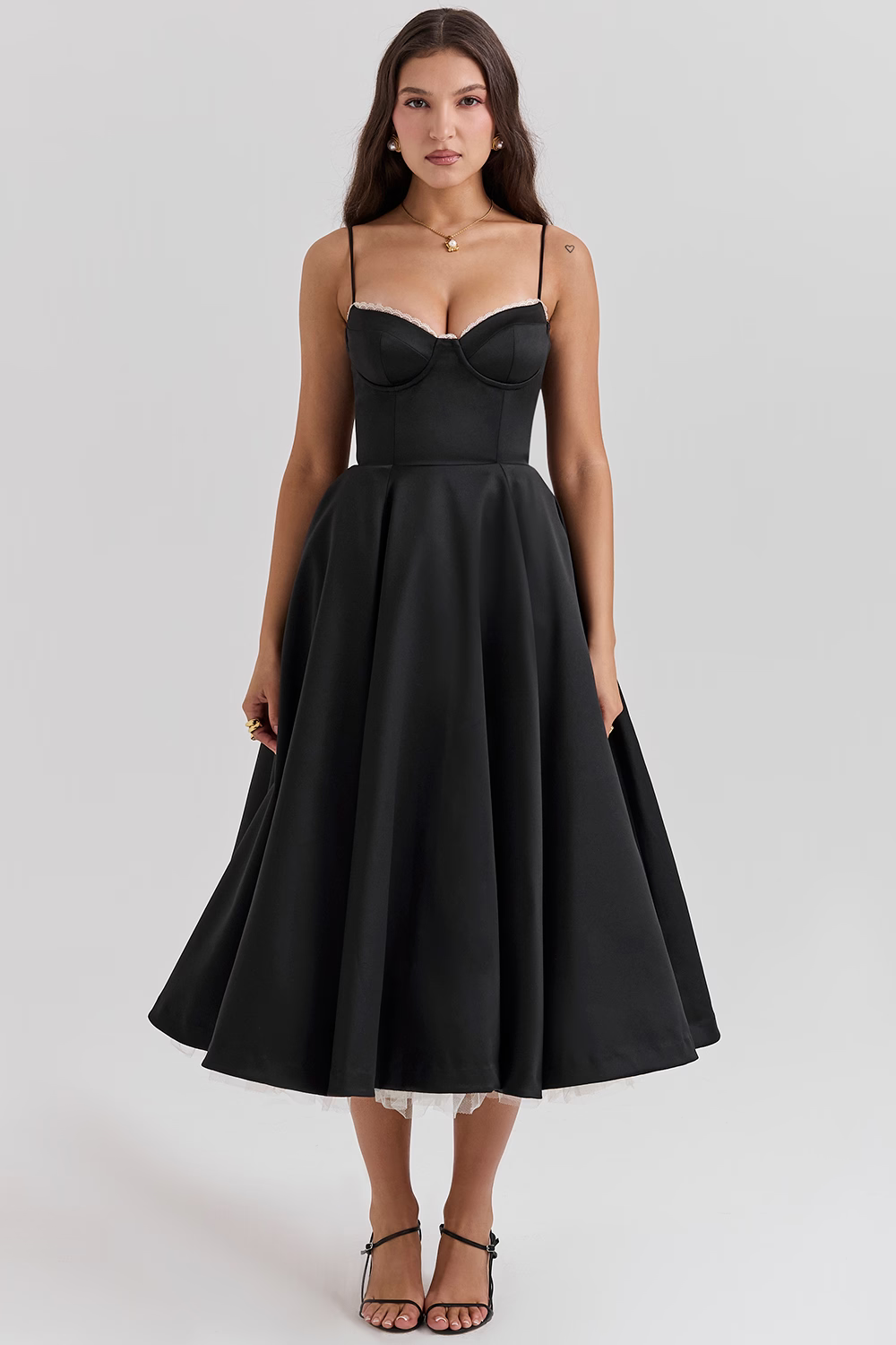 Valentina™ - Elegant Midi Dress with Tulle Lining