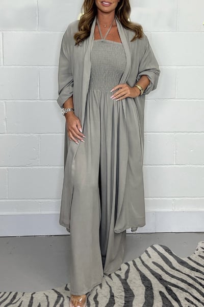 Paulette™ - Elastic Two-Piece Set: Jumpsuit and Long Shirt