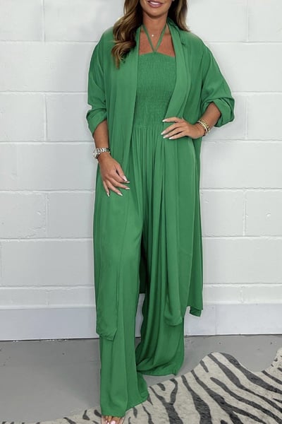 Paulette™ - Elastic Two-Piece Set: Jumpsuit and Long Shirt