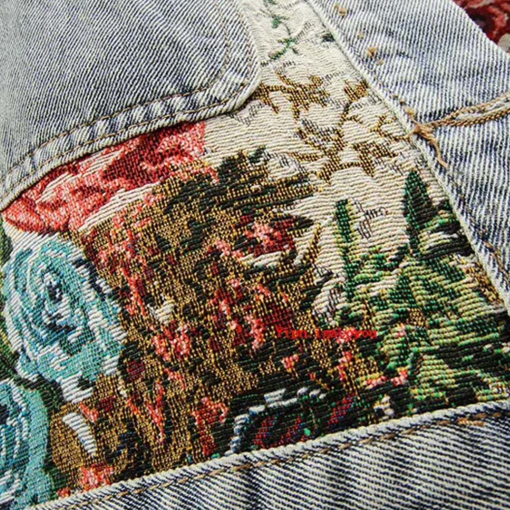 Rose™ - Denim Jacket with Floral Details