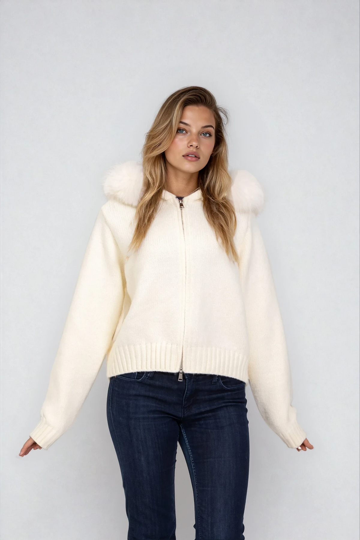 Raisa - Hooded Knit Jacket with Lining