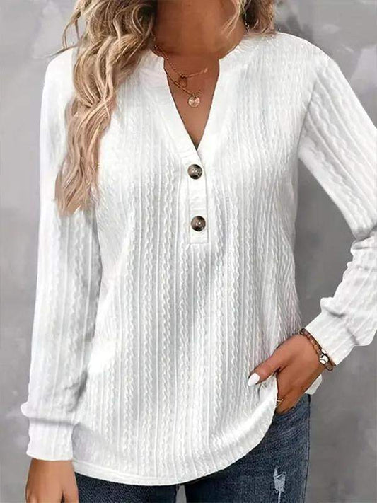Piper™ - Loose Plain Notched Casual T-Shirt