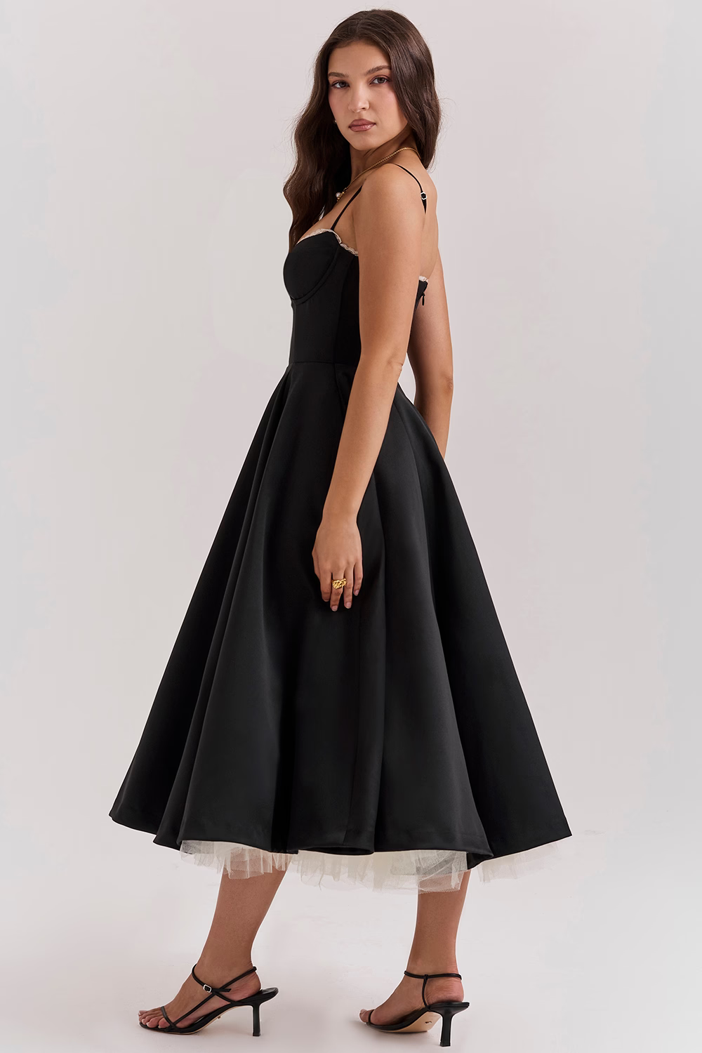 Valentina™ - Elegant Midi Dress with Tulle Lining