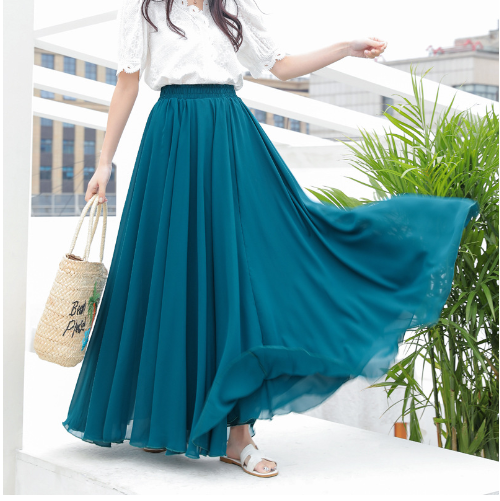 Marcelle™ - Luxurious and Elegant Long Chiffon Skirt