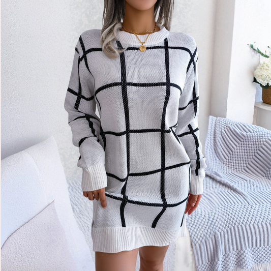 Finley™ - Checkered Dress Style Sweater