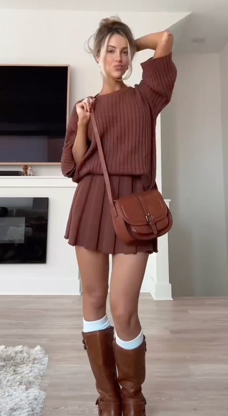 Tina™ - Mini Skirt and Sweater Set