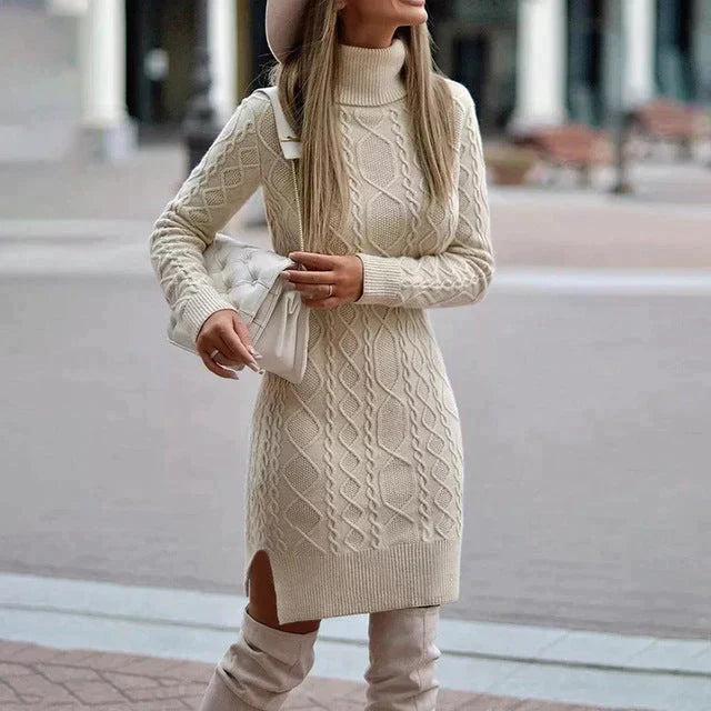 Fiona™ - High Neck Knitted Dress