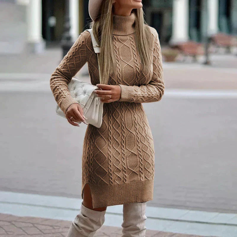 Fiona™ - High Neck Knitted Dress