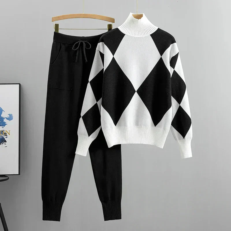 Teodora™ - Comfortable Two-Piece Set: Turtleneck Sweater and Joggers