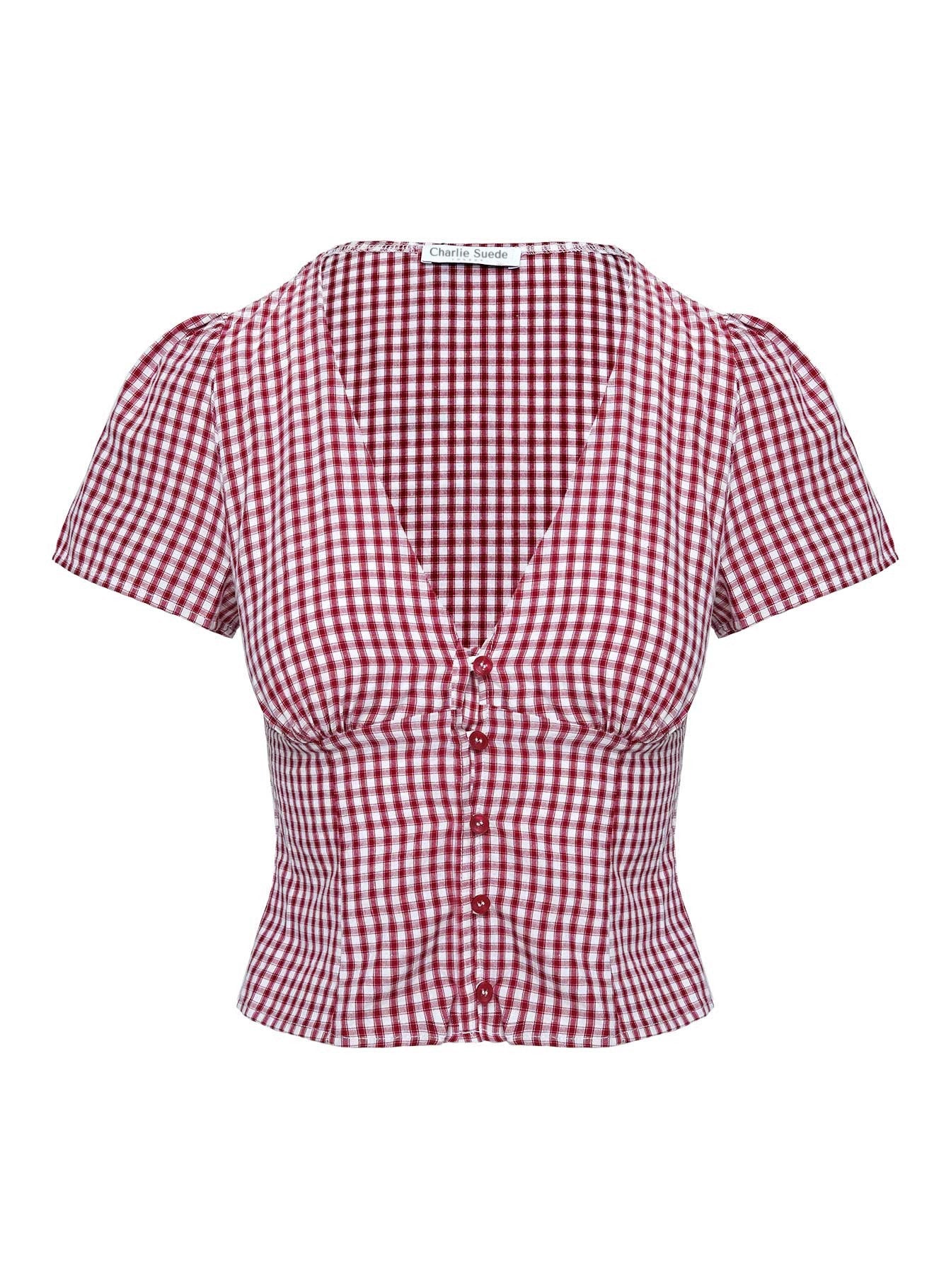 Collins™ - Red and white checked top