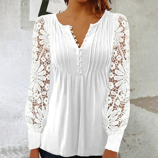 Sidney™ - Elegant V-Neck Long Sleeve Shirt