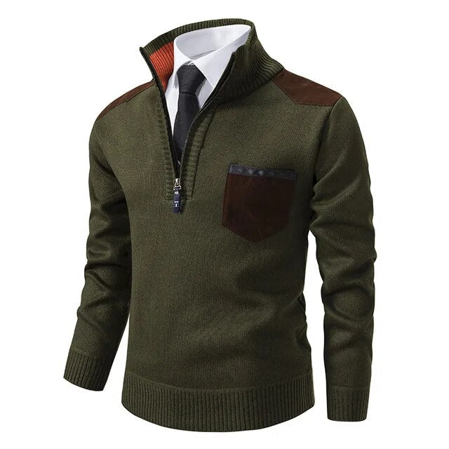 Carmine™ - Retro Jumper with Zip and High Neck