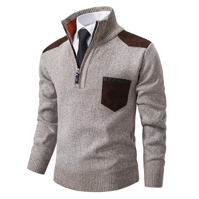 Carmine™ - Retro Jumper with Zip and High Neck