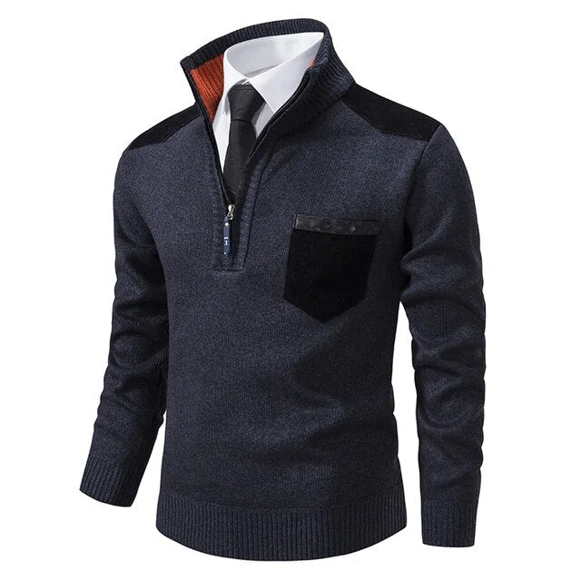 Carmine™ - Retro Jumper with Zip and High Neck