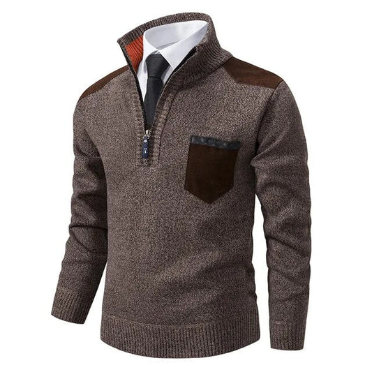 Carmine™ - Retro Jumper with Zip and High Neck