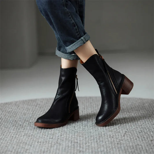 Adriana™ - Fashionable Leather Boots for Women