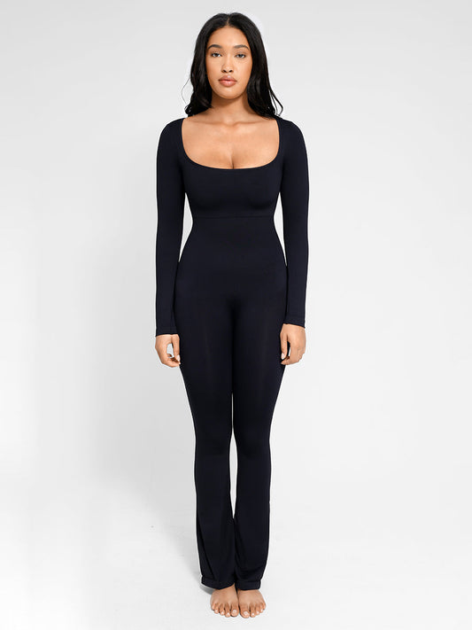 Brooke™ - Long Sleeve Tummy Control Flared Jumpsuit