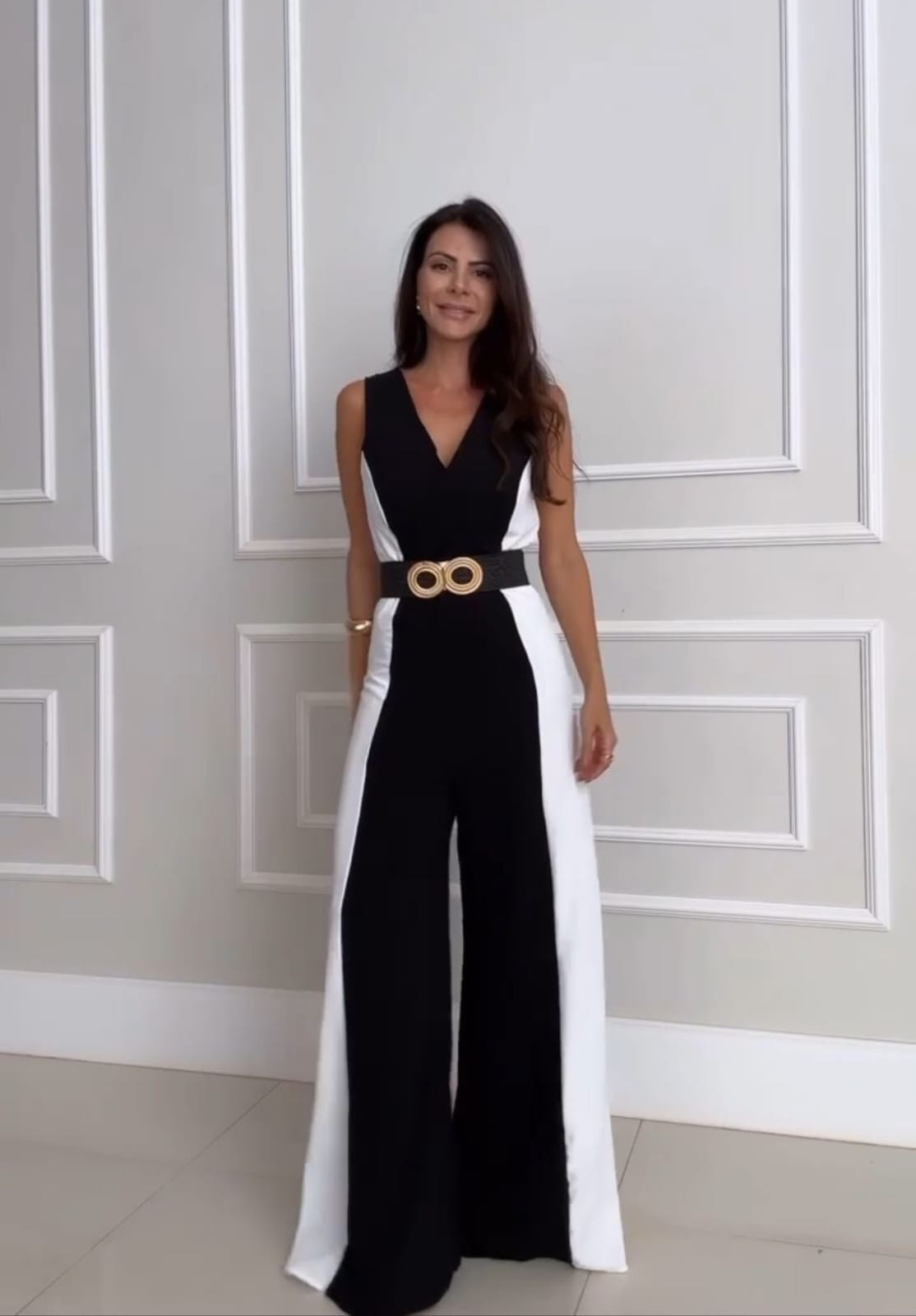 Teagan™ - Elegant Black and White Jumpsuit