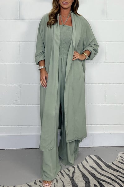 Paulette™ - Elastic Two-Piece Set: Jumpsuit and Long Shirt