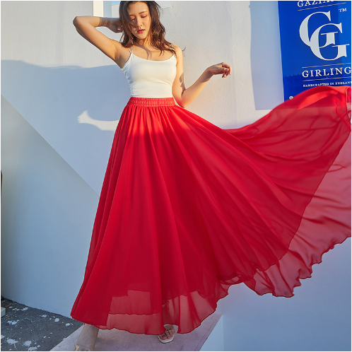 Marcelle™ - Luxurious and Elegant Long Chiffon Skirt