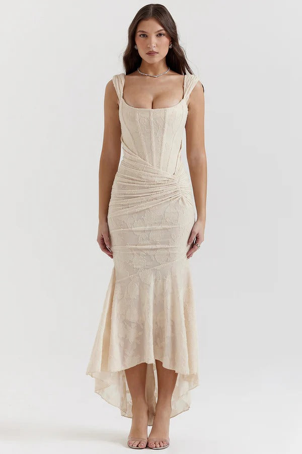 Margot - Elegant Long Strapless Dress With Mermaid Cut Style