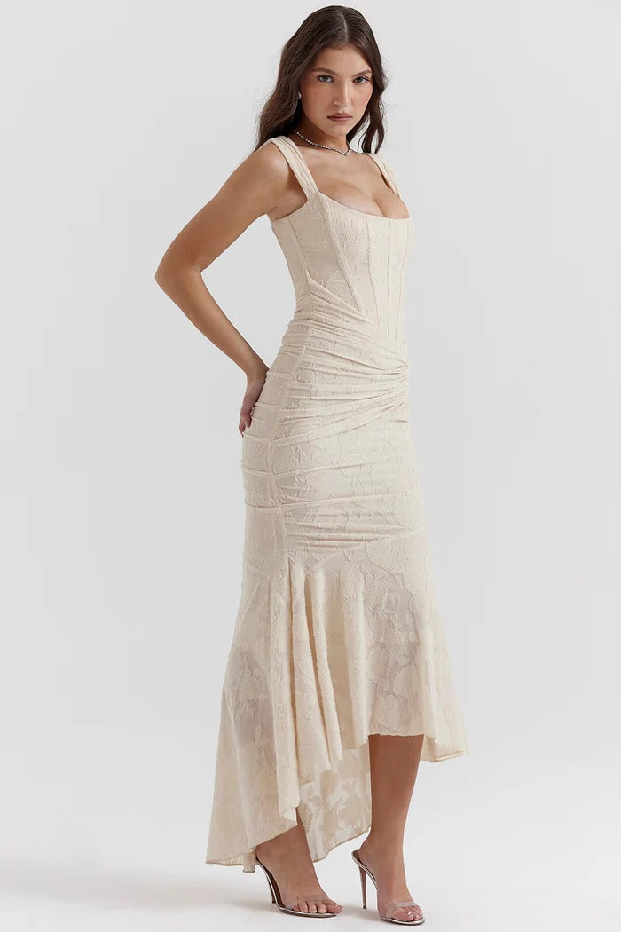 Margot - Elegant Long Strapless Dress With Mermaid Cut Style