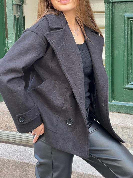 Gina™ - Elegant Black Coat