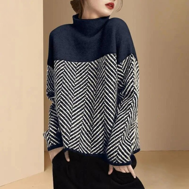 Alicia™ - Cotton jumper with high collar