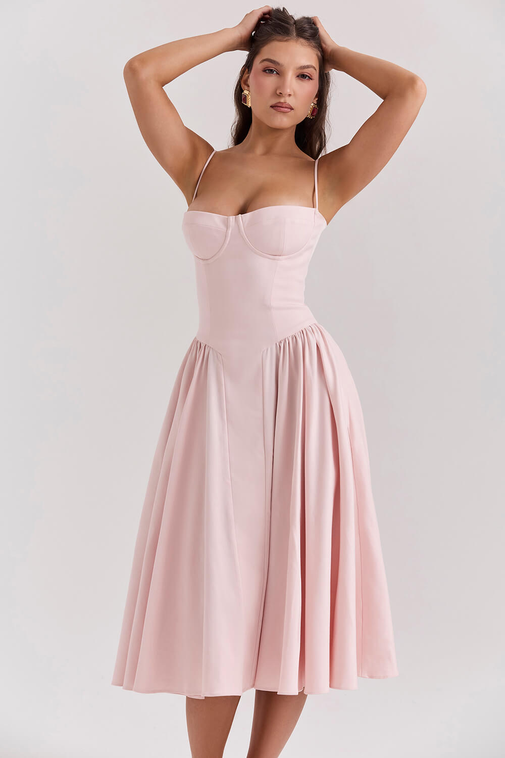 Ballerina Twill Corset Midi Dress