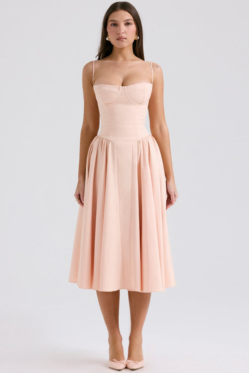 Ballerina Twill Corset Midi Dress