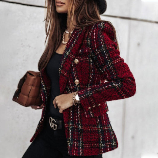 Diana - Red Checked Blazer
