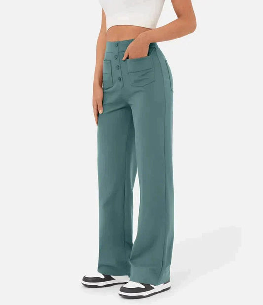 Leslie™ - Casual High-Waisted Elastic Trousers