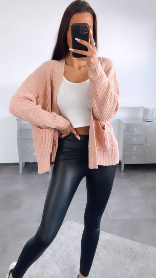 Leather effect leggings