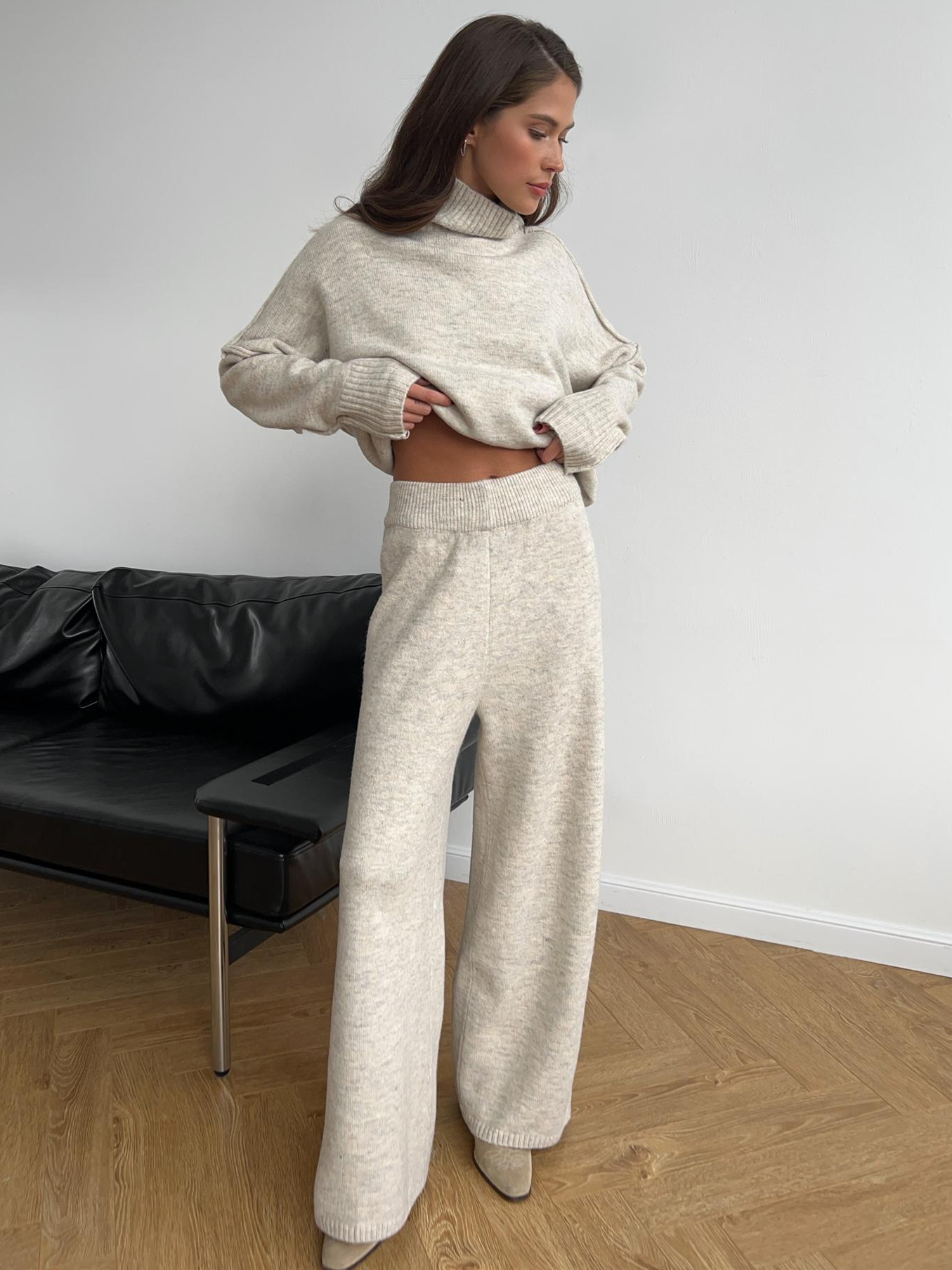 Pastora™ - Knitted Two-Piece Set: Trousers and Sweater