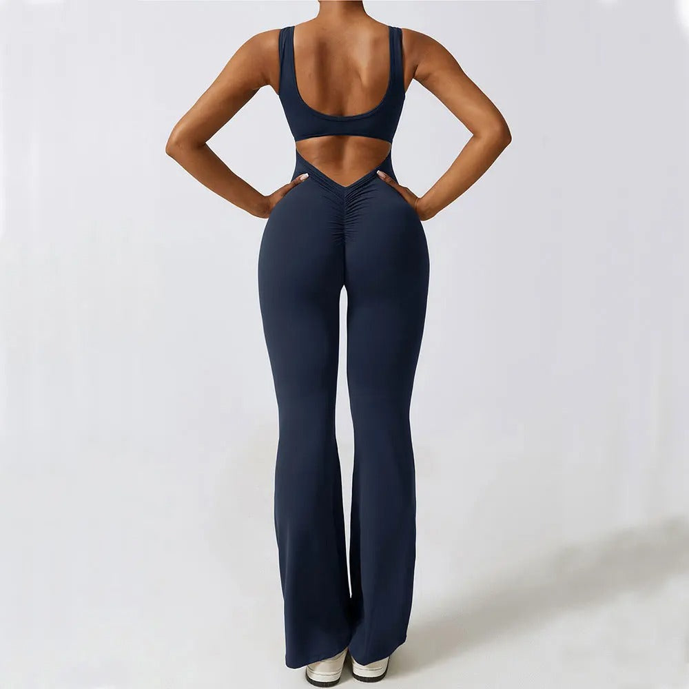 Lutiqe - Scrunch Butt Flare Jumpsuit