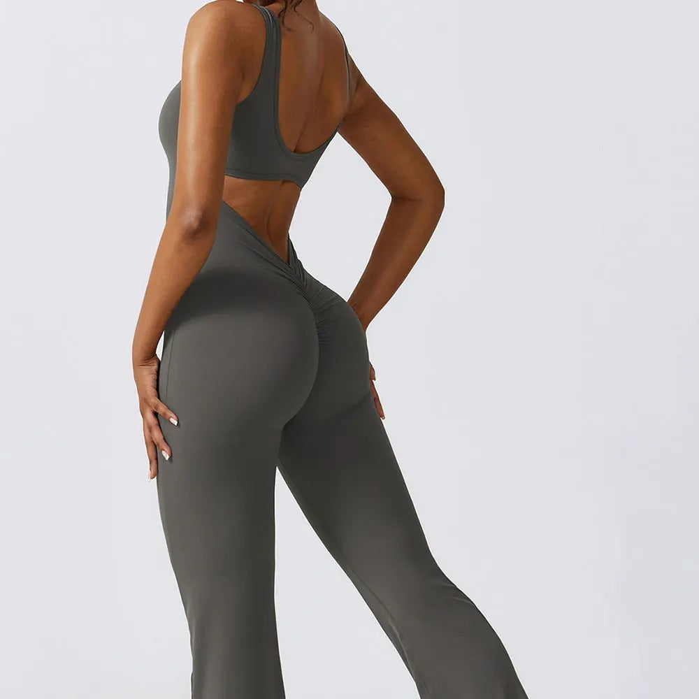 Lutiqe - Scrunch Butt Flare Jumpsuit