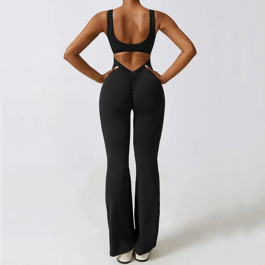 Lutiqe - Scrunch Butt Flare Jumpsuit