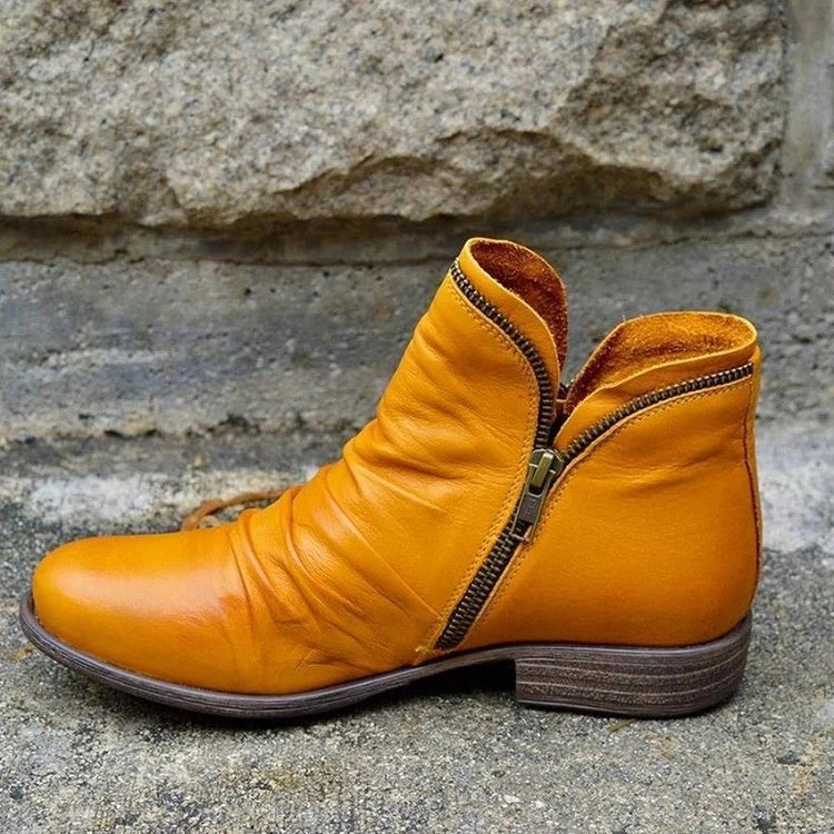 Lana™ - Low-Heeled Leather Ankle Boots