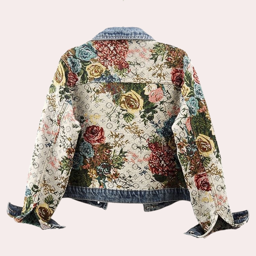 Rose™ - Denim Jacket with Floral Details