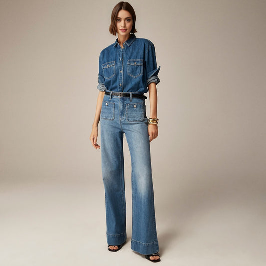 Saida™  - Wide-leg sailor-style jeans