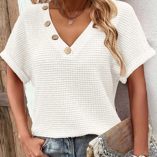 Nakia - Short Sleeve V-Neck Top